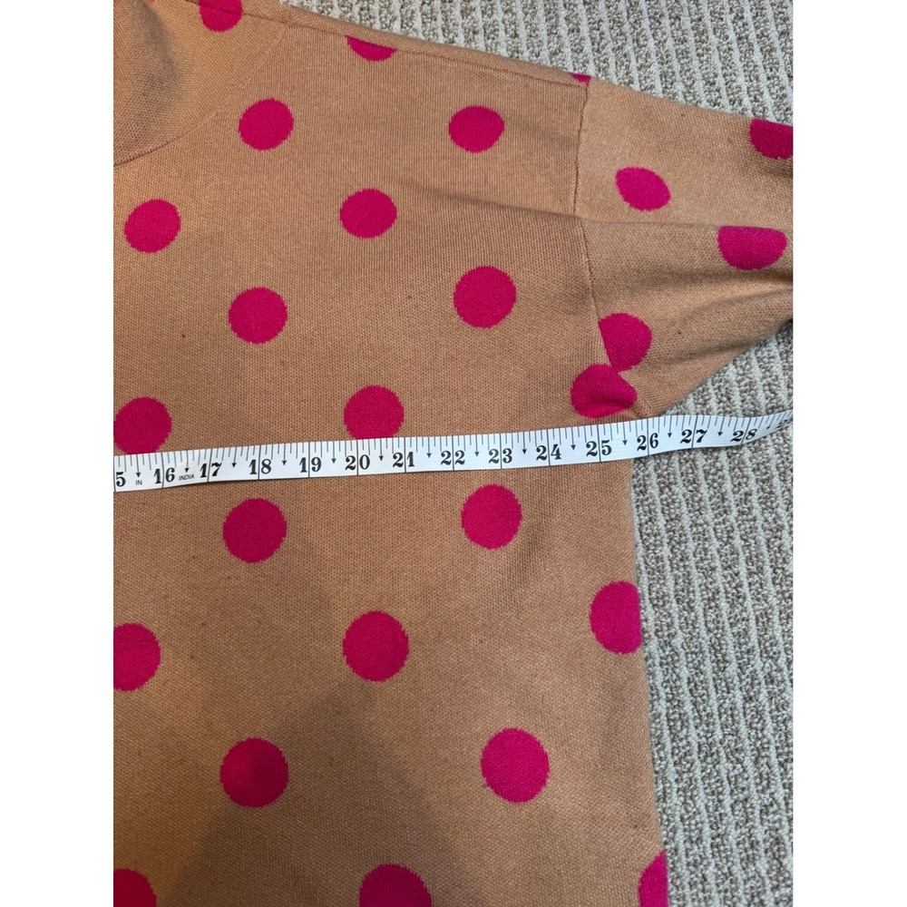 Maeve by Anthropologie Polka Dot Mock Neck Sweater Taupe Pink XLarge - Picture 8 of 9